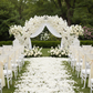 2 pcs 9.5ft Cherry Blossom Wedding Arch Backdrop - White for outdoor garden ceremony