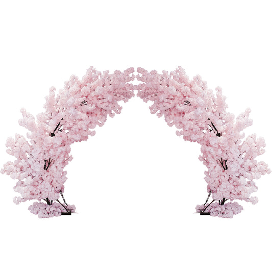 2 pcs 9.5ft Pink Cherry Blossom Wedding Arch Backdrop