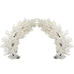 2 pcs 9.5ft White Cherry Blossom Wedding Arch Backdrop