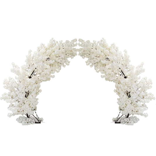 2 pcs 9.5ft White Cherry Blossom Wedding Arch Backdrop