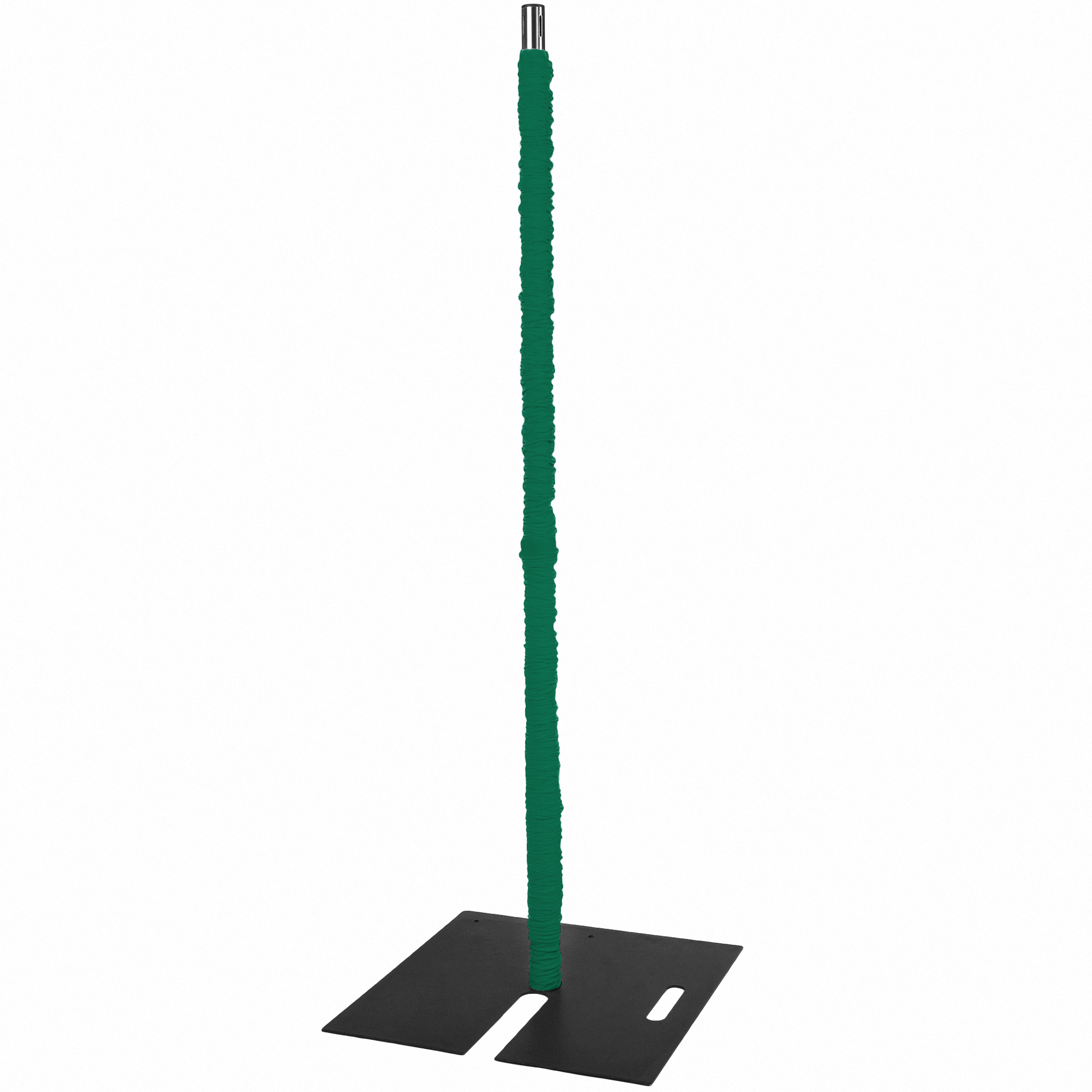 20ft Spandex Upright Pole Cover Emerald Green on a 10ft Telescopic Slip Fit Upright