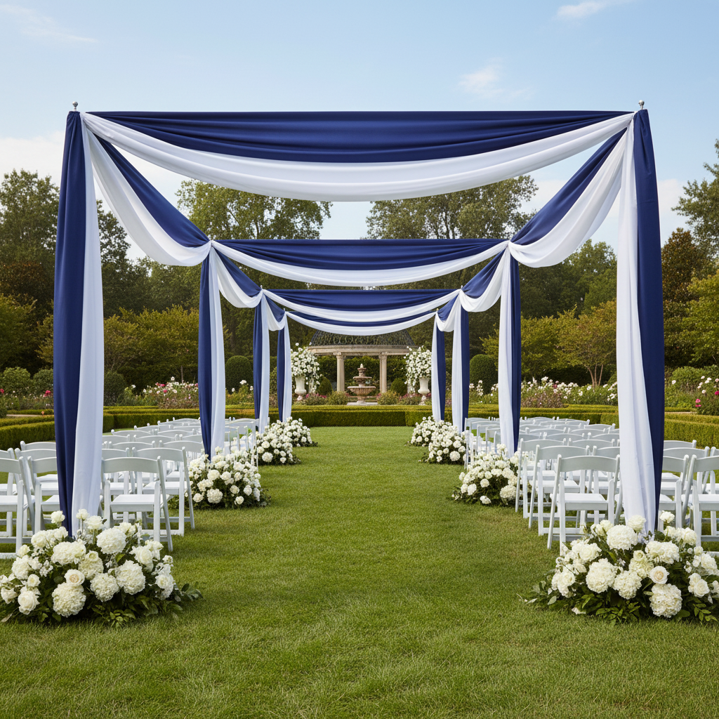 20ft Spandex Upright Pole Cover - Navy Blue