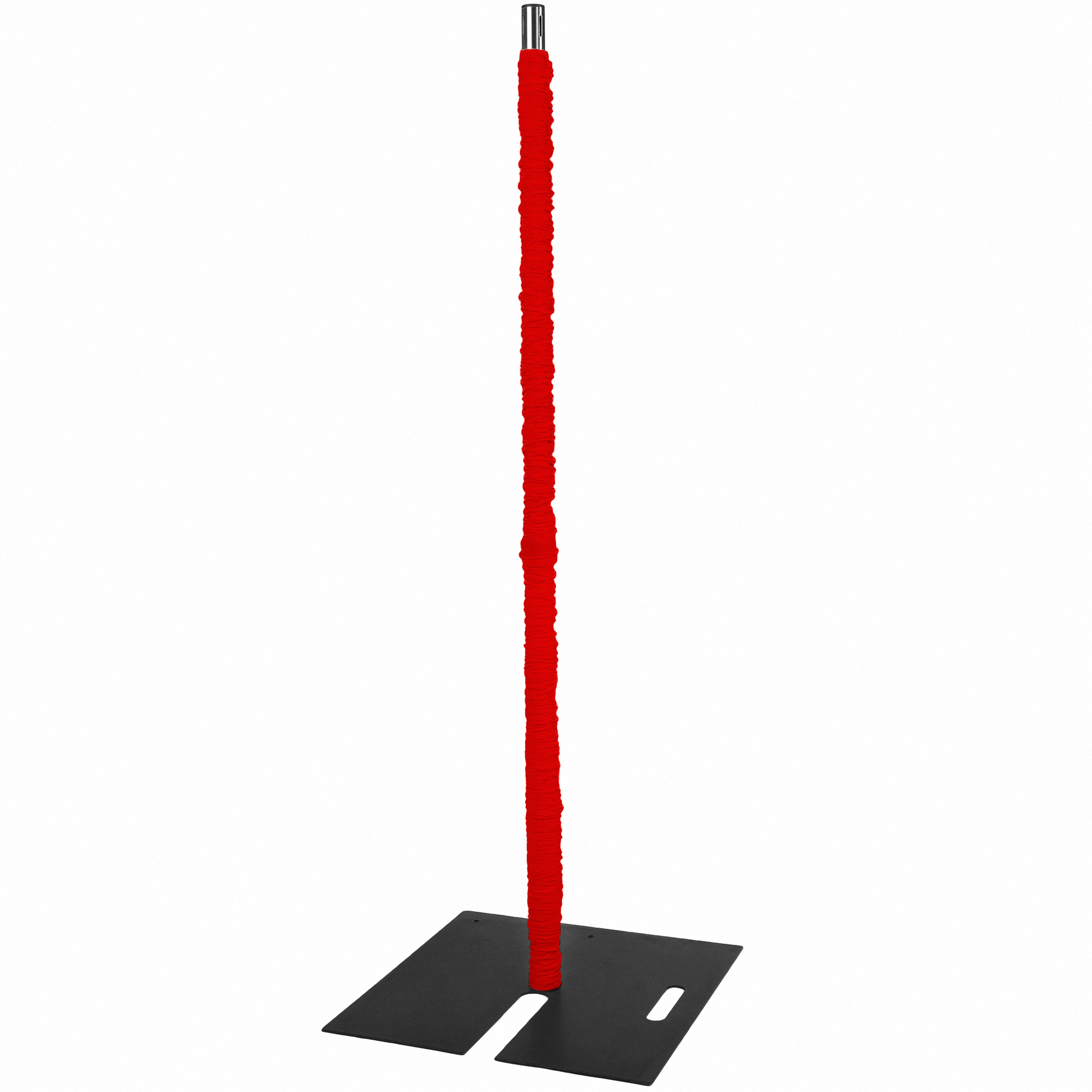20ft Spandex Upright Pole Cover Red on a 10ft Telecopic Slip Fit Upright