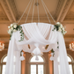 wedding reception with 24" Hoop Ring Hardware Kit for Ceiling Draping