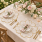 2 pc/set Flower Linen Embroidery Placemat Ivory/Gold Trim at a bridal shower