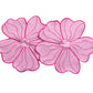 2 pc/set Flower Linen Embroidery Placemat Pink/Fuchsia trim