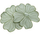 2pc/set Flower Linen Embroidery Placemat Sage Green/Olive Green Trim