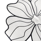  Flower Linen Embroidery Placemat - White/Black Trim petal finish
