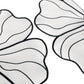 2pc/set Flower Linen Embroidery Placemat - White/Black Trim petal close up