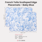 2 pcs/set French Toile Scalloped Edge Placemats Baby Blue infographic