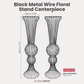 2pcs/set Metal Wire Floral Stand Centerpiece Black infographic showing product details