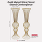 2pcs/set Metal Wire Floral Stand Centerpiece Gold infographic showing product details