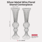 2pcs/set Metal Wire Floral Stand Centerpiece Silver infographic showing product details