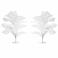 2 pc/pk Sculptural Fabric Flower Centerpiece/Floor Stand - White