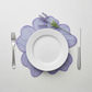 2pc/set Flower Linen Embroidery Placemat - Lavender/Victorian Lilac Trim
