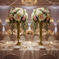 Set of 2 Metal Trumpet Centerpiece Vases Gold - Reception Table Decor
