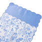 2 pcs/pk French Toile Scalloped Edge Placemats Baby Blue showing top and underside
