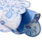 2 pcs/set French Toile Scalloped Edge Placemats Baby Blue bunched close up
