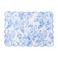 2 pcs/set French Toile Scalloped Edge Placemats Baby Blue layed flat
