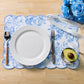 2 pcs/pk French Toile Scalloped Edge Placemats Baby Blue mockup