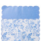 2 pcs/pk French Toile Scalloped Edge Placemats Baby Blue showing top and underside
