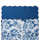 2 pcs/pk French Toile Scalloped Edge Placemats Blue showing top and underside
