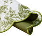 2 pcs/set French Toile Scalloped Edge Placemats Olive Green bunched