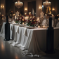 2pcs/pk Giant 39" Tall Wine Bottle Prop Floor Display/Centerpiece Black next to a bridal table 
