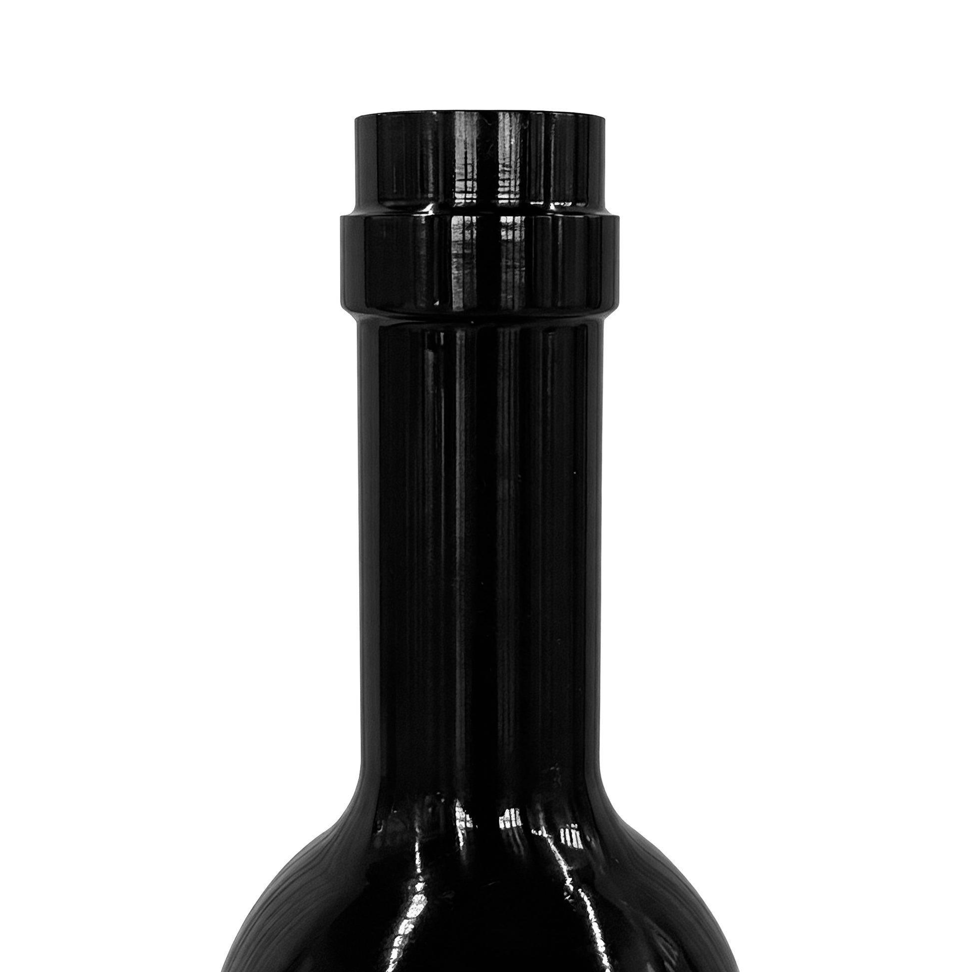2pcs/pk Giant 39" Tall Wine Bottle Prop Floor Display/Centerpiece Black close up of the bottle neck
