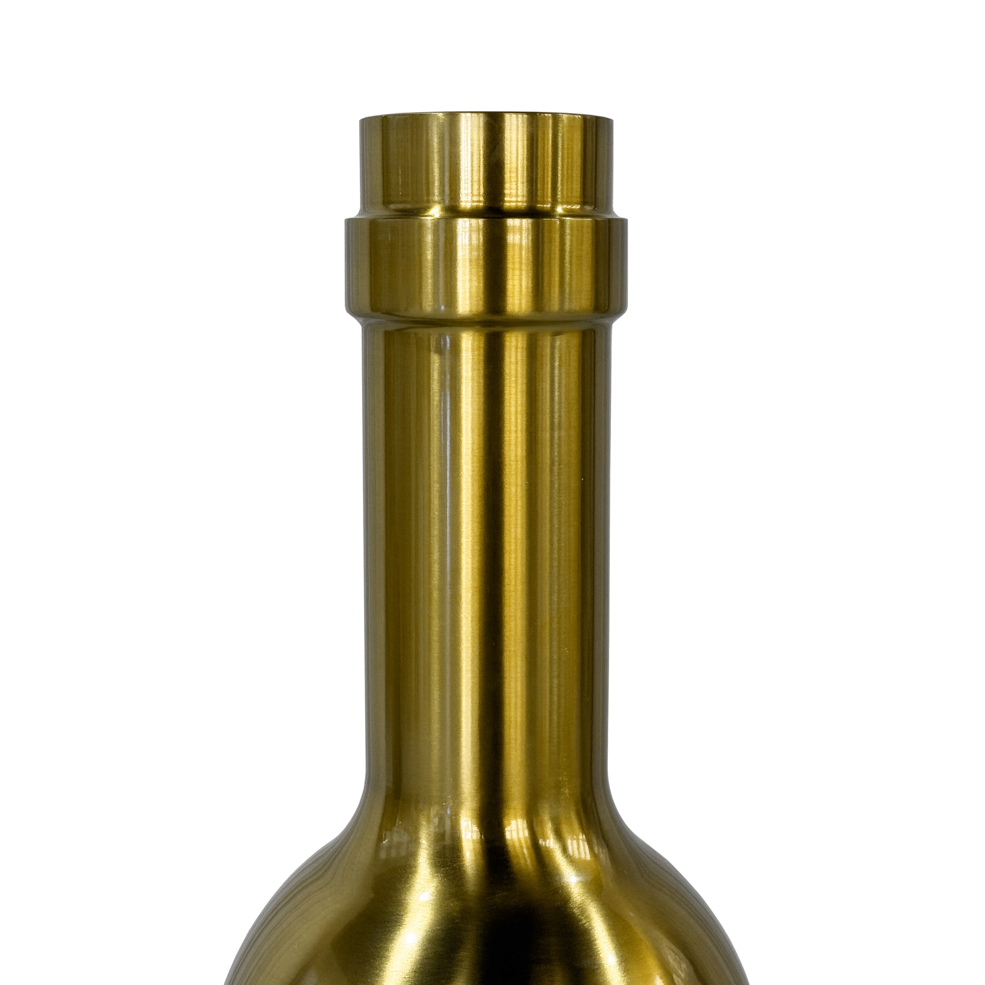 2pcs/pk Giant 39" Tall Wine Bottle Prop Floor Display/Centerpiece Gold close up of bottle neck
