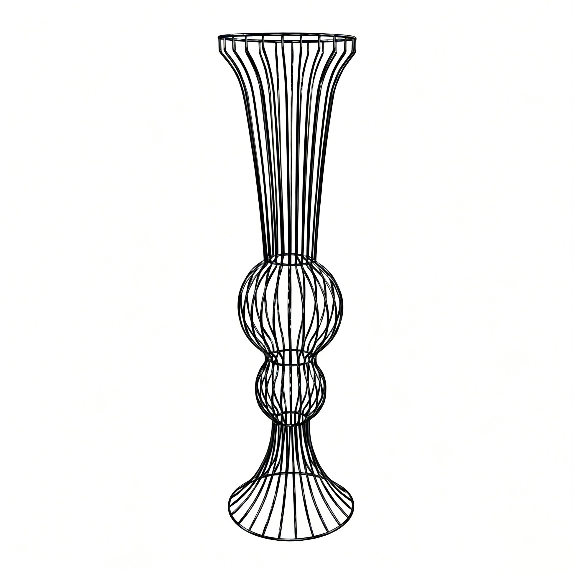 Metal Wire Floral Stand Centerpiece Black full view