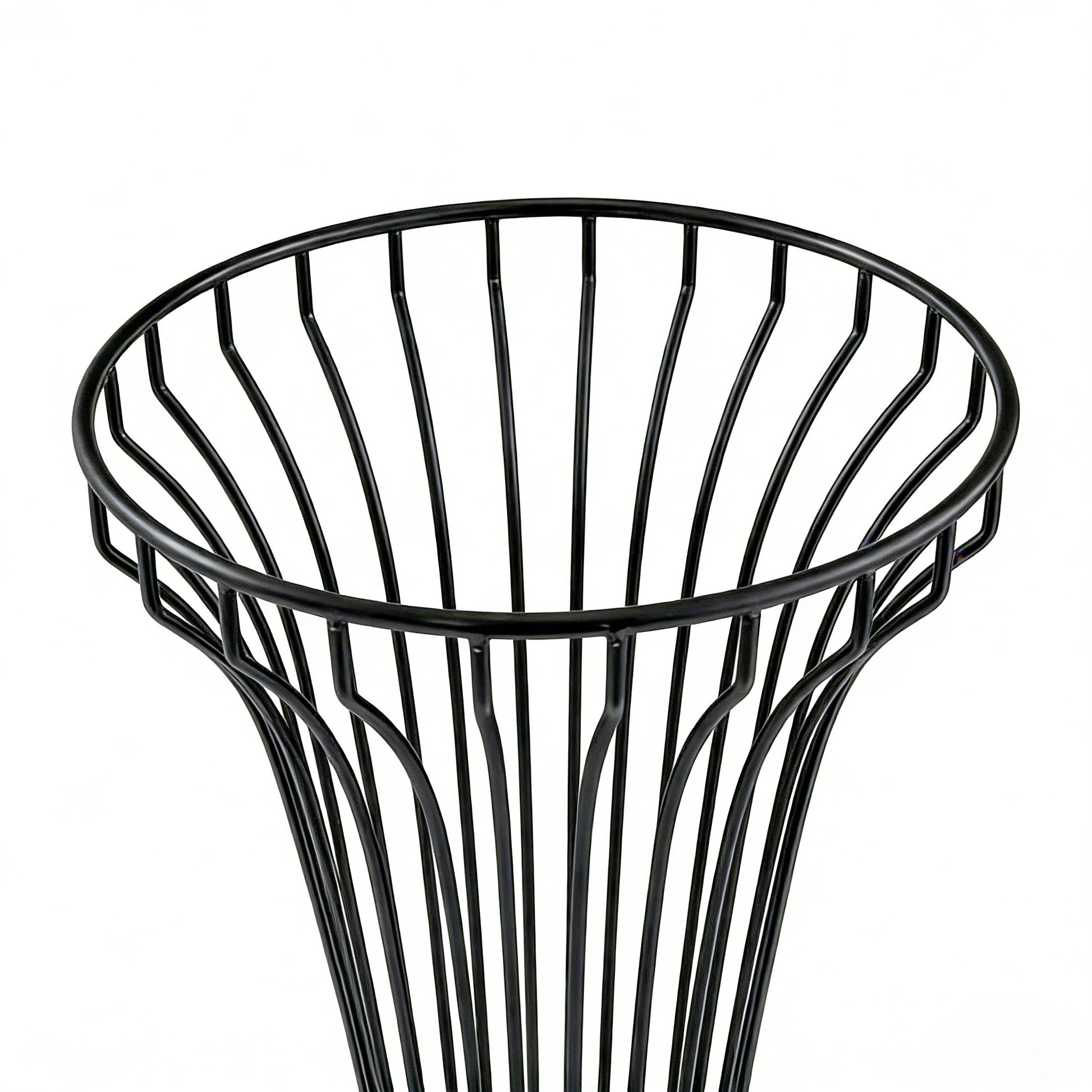 2pcs/set Metal Wire Floral Stand Centerpiece Black top opening close up