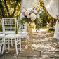 2pcs/set Metal Wire Floral Stand Centerpiece Gold - CV Linens