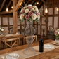 2pcs/set Metal Wire Floral Stand Centerpiece Silver rustic table setting with burlap table runner and faux florals