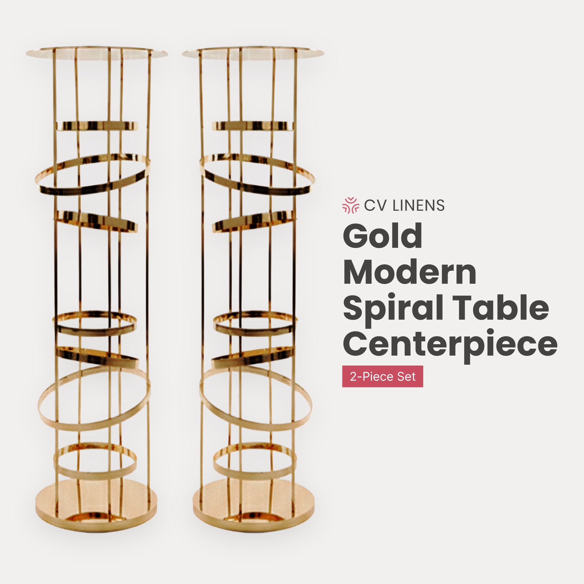 2pcs/set Modern Gold Spiral Table Centerpiece bundle