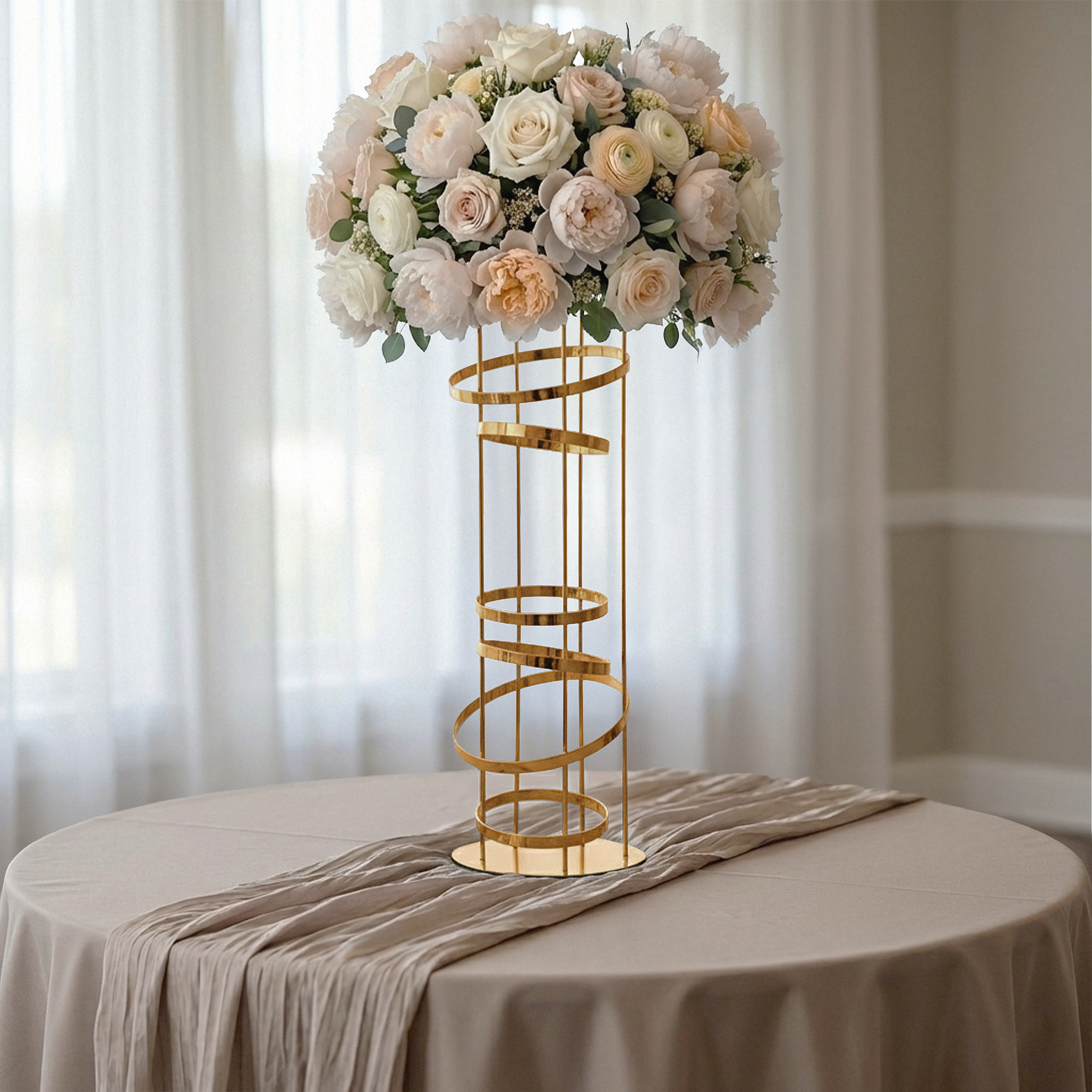 Spral Table Modern Gold Spiral Table Centerpiece 2pcs/set - CV Linens™