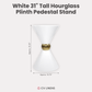 31" Tall Hourglass Plinth Pedestal Stand White infographic