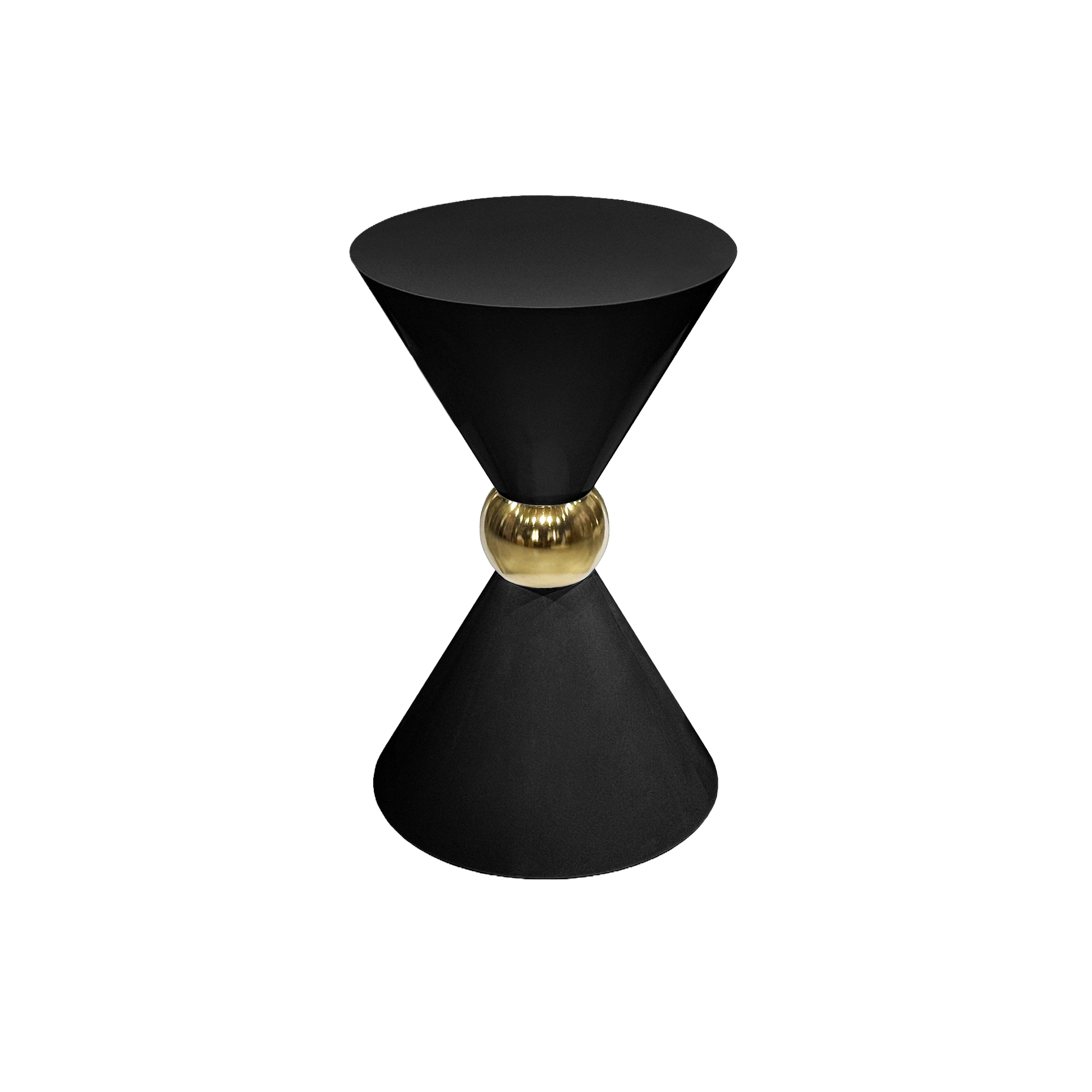 31" Tall Hourglass Plinth Pedestal Stand Black overview