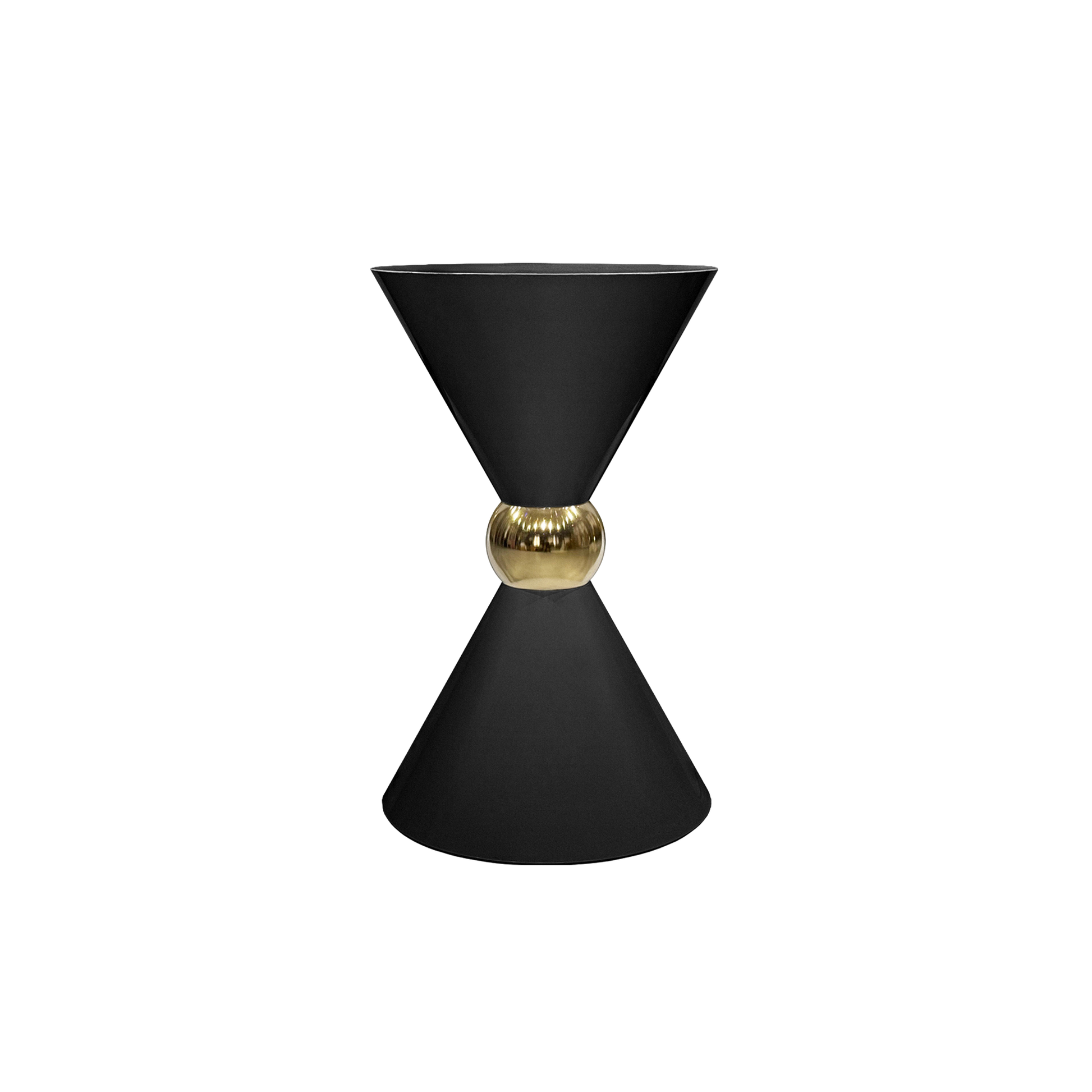 31" Tall Hourglass Plinth Pedestal Stand Black full view