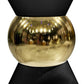 close up of the gold middle connector 35" Tall Hourglass Plinth Pedestal Stand Black