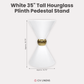 35" Tall Hourglass Plinth Pedestal Stand White infographic