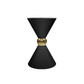 35" Tall Hourglass Plinth Pedestal Stand Black full view