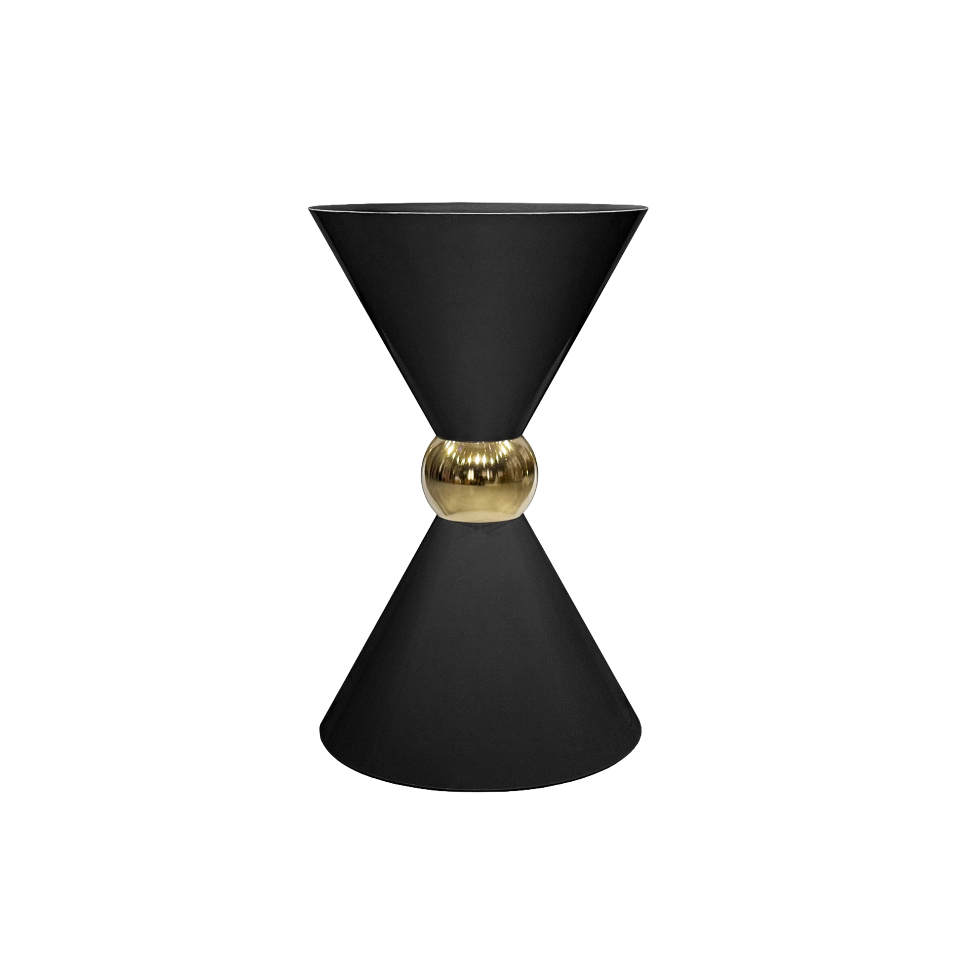 35" Tall Hourglass Plinth Pedestal Stand Black full view