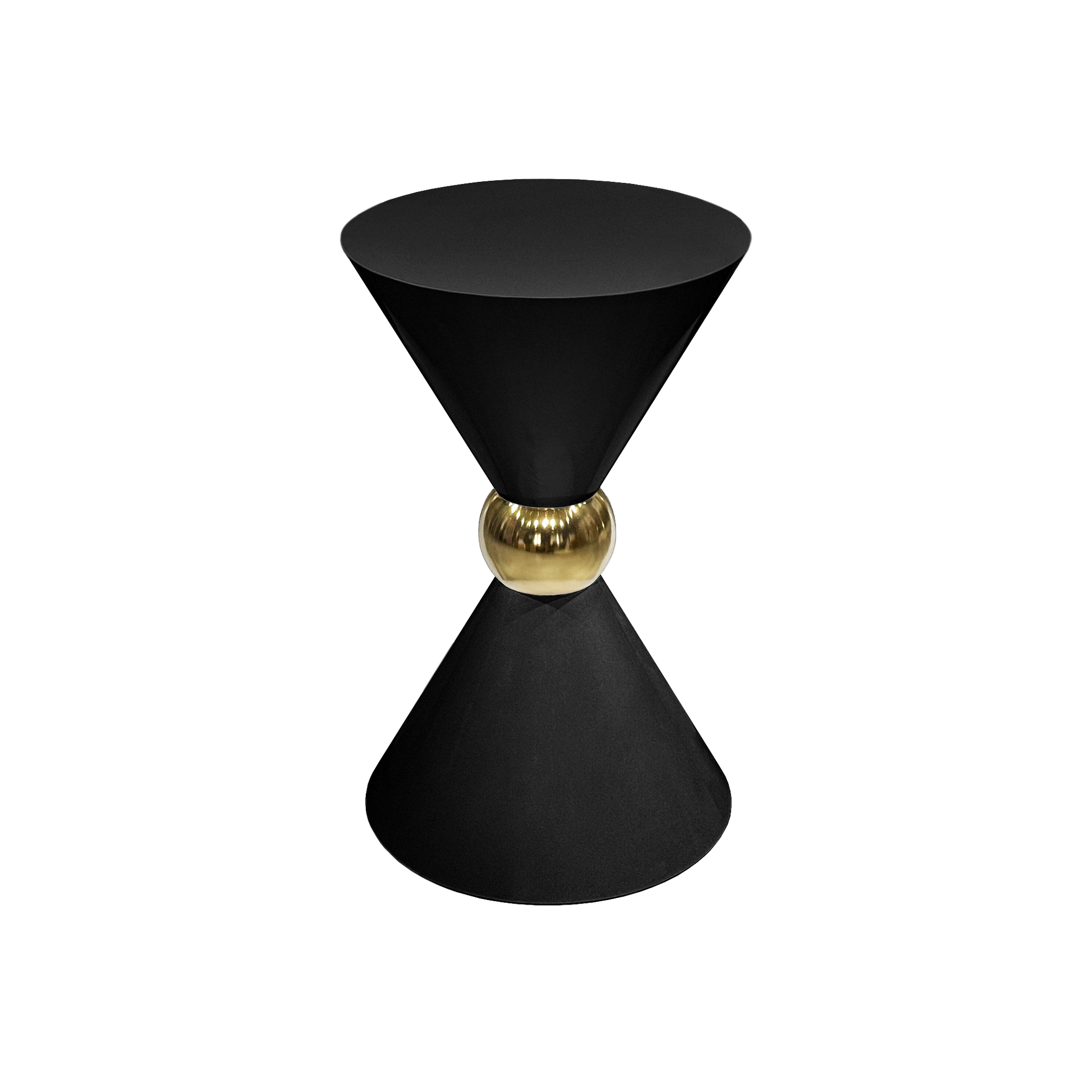 35" Tall Hourglass Plinth Pedestal Stand Black overview