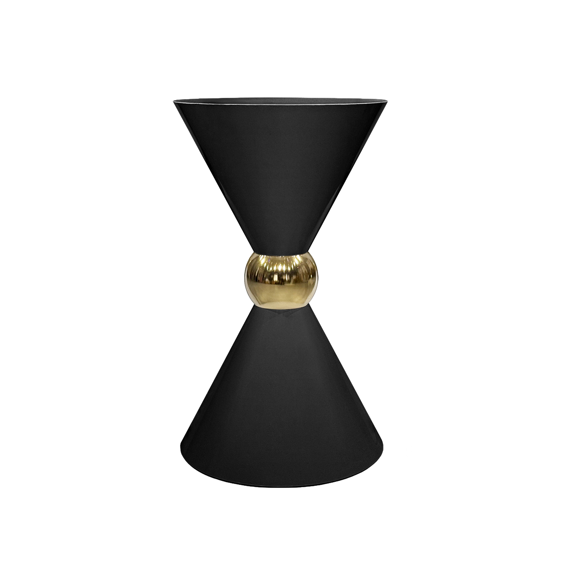 38" Tall Hourglass Plinth Pedestal Stand Black full view