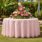 garden birthday setup with 3D Butterfly Sheer Tablecloth 120" Round - Pink
