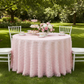 garden tea party with 3D Butterfly Sheer Tablecloth 120" Round - Pink