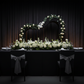 elegant dinner with 3D Curvy Wave Arch Backdrop Stand 8.2ft H x 11.50ft W