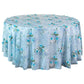 3D Floral Snow Organza Tablecloth/Overlay 120" Round - Blue