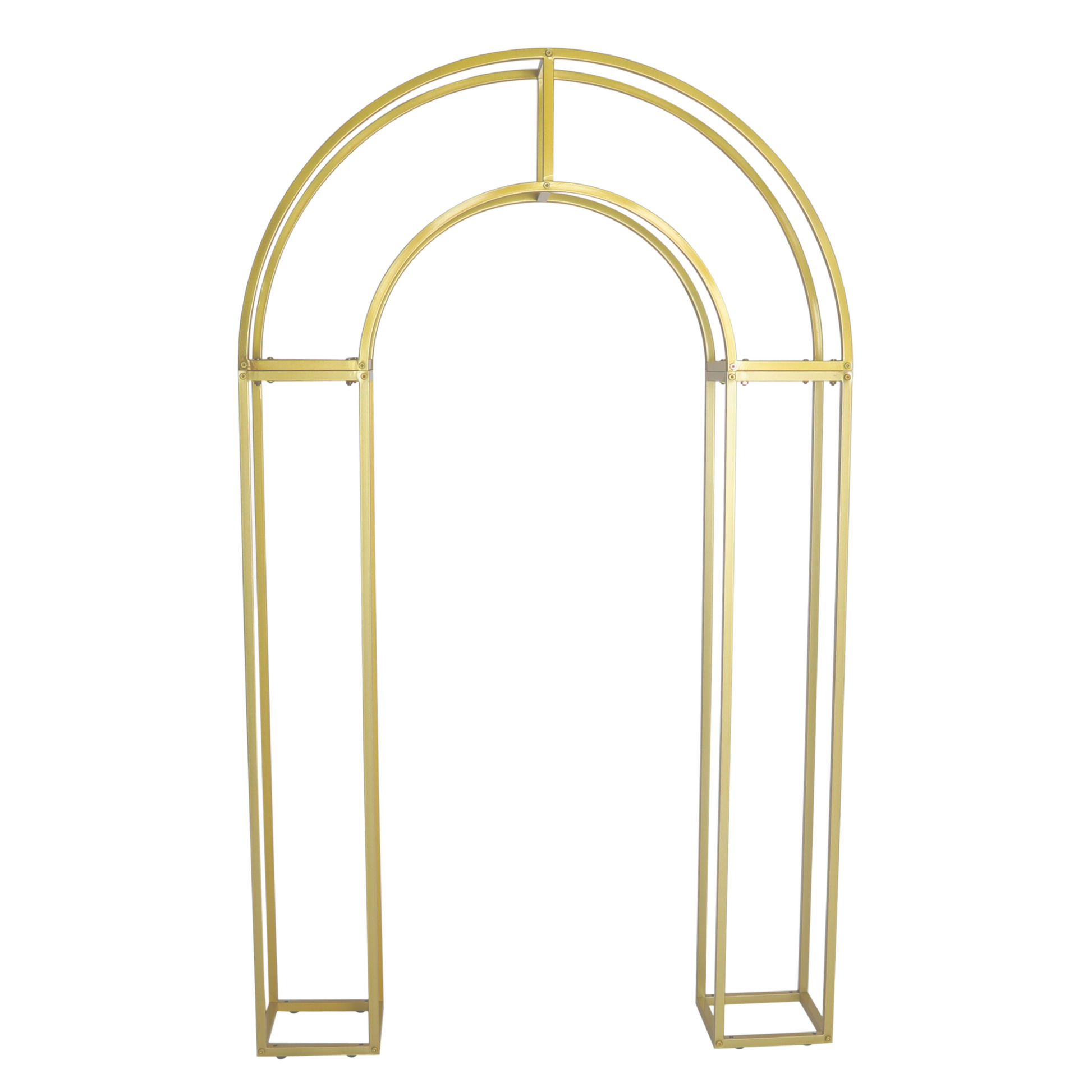 Modern Rectangular Tall Metal Frame Stand Centerpiece (3 PCs/Set) in Gold | Wedding | Event | Wholesale by CV Linens